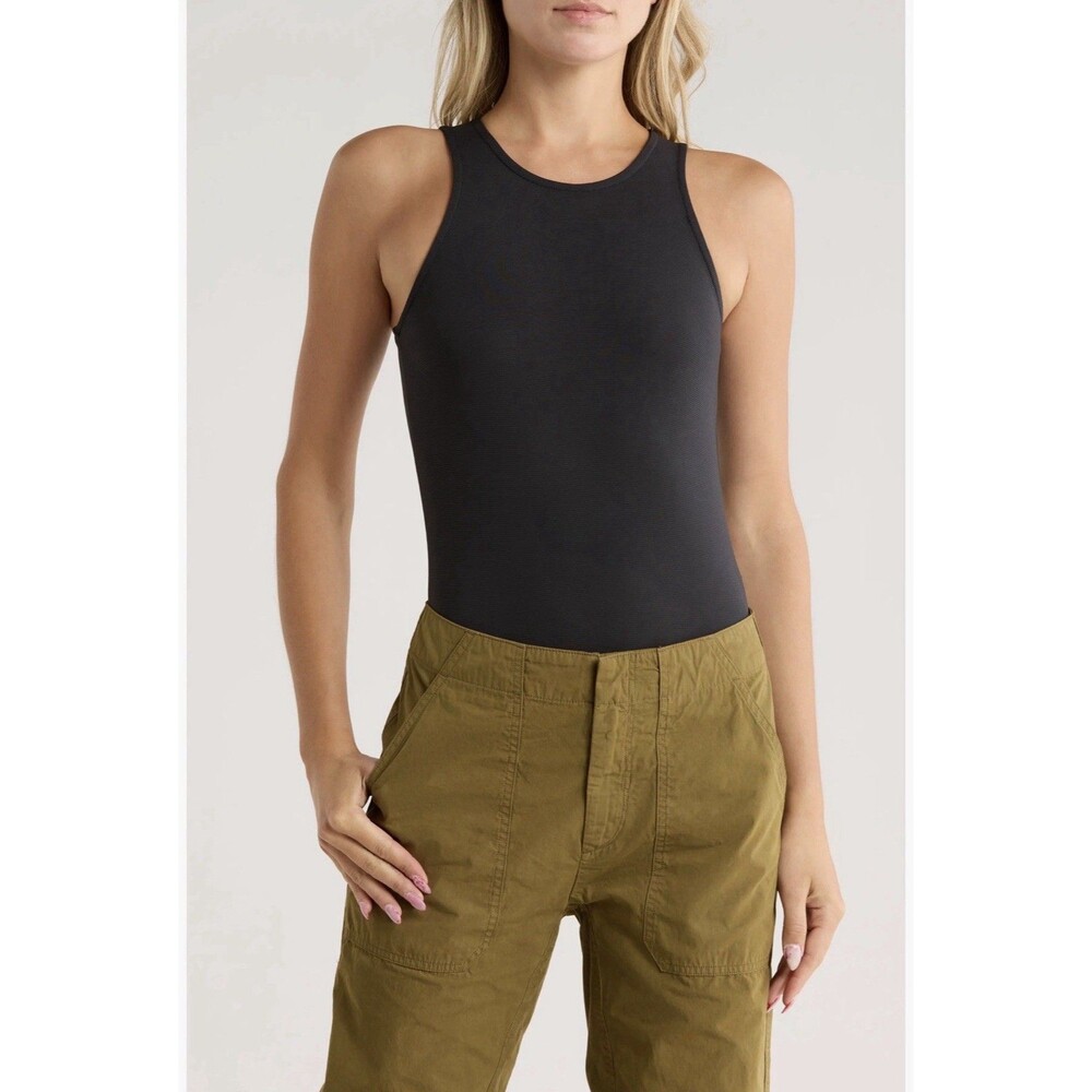 Rag & Bone Scoop-Neck Bodysuit Small Black Womens Closet Staple Basic S NWT